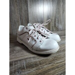 Dexter Bowling Shoes Women's White‎ Pink Lace Up Leather Comfort Size 8.5M